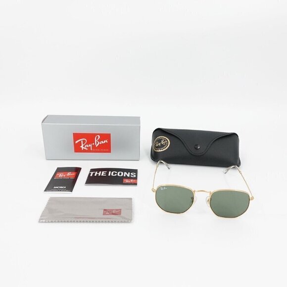 Ray-Ban RB3548 Hexagonal Sunglasses Gray and Gold OS - Picture 2 of 13